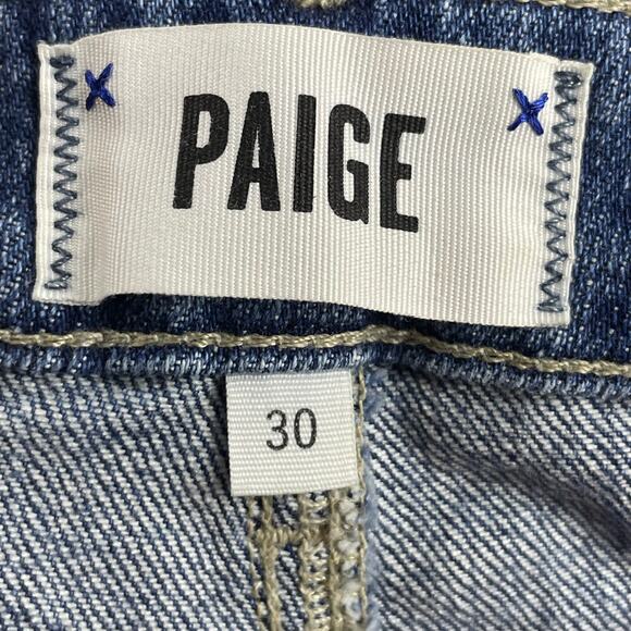 Paige Emilia Cut Off Denim Shorts Distressed Size 30 High Rise Stretchy Festival - Picture 6 of 7